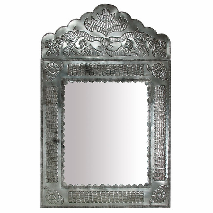 Natural Tin Vertical Peaked Mirror
