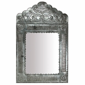 Natural Tin Vertical Peaked Mirror
