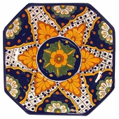 Octagonal Mexican Design Talavera Plate