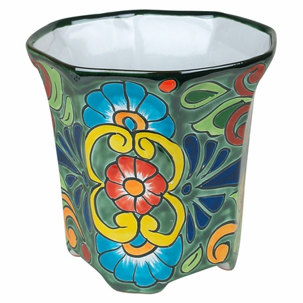 Octagonal Talavera Flower Pot