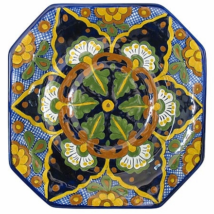 Octagonal Talavera Mexican Dining Plate