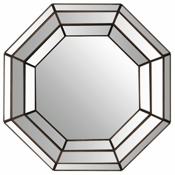 Octagonal Wall Mirror with Mirrored Frame