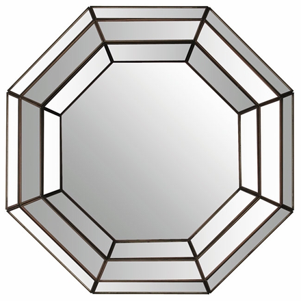 Octagonal Wall Mirror with Mirrored Frame