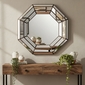 Octagonal Wall Mirror with Mirrored Frame