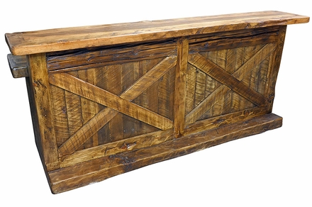 Old Fashioned Rustic Barn Door Bar - 8 Feet Long