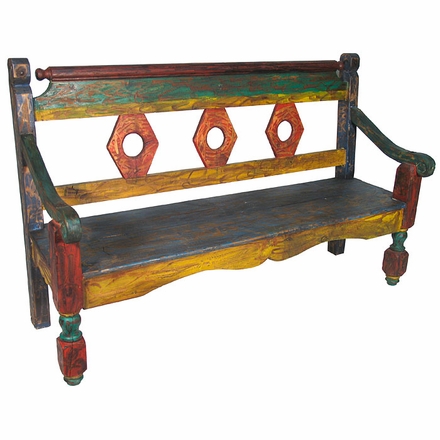 Old Mexico Hex Back Bench