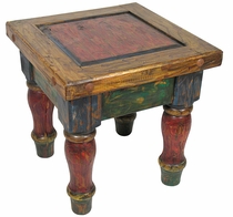 Old Mexico Painted Wood End Table - Minimum Order 2