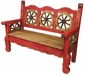 Old Mexico Red Wagon Wheel Bench