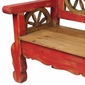 Old Mexico Red Wagon Wheel Bench