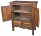 Old Rustic Wood Pantry Cabinet with 2 Doors and 2 Drawers