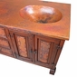 Old Wood and Copper Double Sink Cabinet