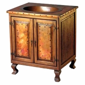Old Wood and Copper Sink Cabinet - 2 Door