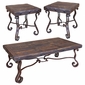 Old Wood and Iron Living Room Set - 3 Pieces