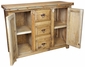 Old Wood Buffet with Iron Panel Doors