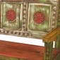 Old Wood Carved & Painted Bench