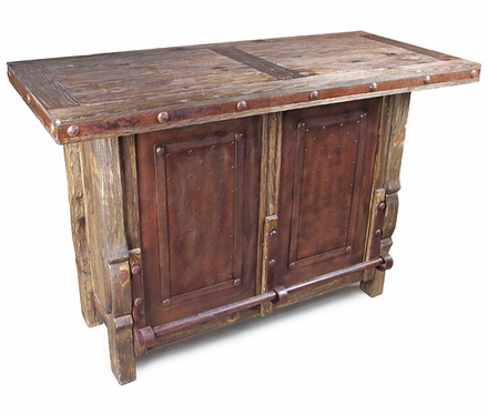Old Wood Ox Yoke Bar with Iron Accents