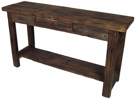 Old Wood Sofa Table with Shelf