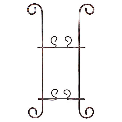 Ornate Iron Hanging Plate Rack - Holds 2 Plates