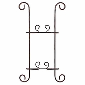 Ornate Iron Hanging Plate Rack - Holds 2 Plates
