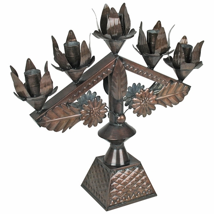 Ornate Mexican Tin Candelabra