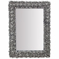 Ornate Natural Tin Flower Sculpture Wall Mirror