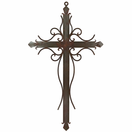 Ornate Rusty Iron Wall Cross
