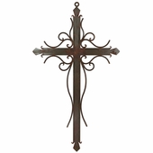 Ornate Rusty Iron Wall Cross