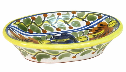 Oval Talavera Soap Dish with Ridges