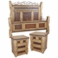 Ox Yoke Rustic 3-Piece Bedroom Set with Hammered Iron Accents