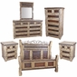 Ox Yoke Rustic 5-Piece Bedroom Set with Hammered Iron Accents