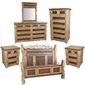 Ox Yoke Rustic 5-Piece Bedroom Set with Hammered Iron Accents