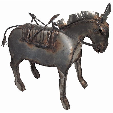 Pack Burro Metal Yard Art Sculpture