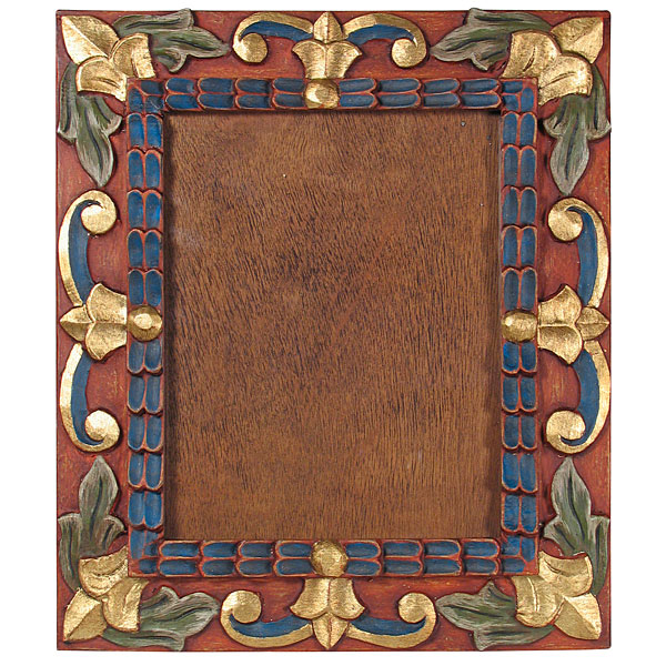 Painted Carved Wood Floral Picture Frame For 8 x 10
