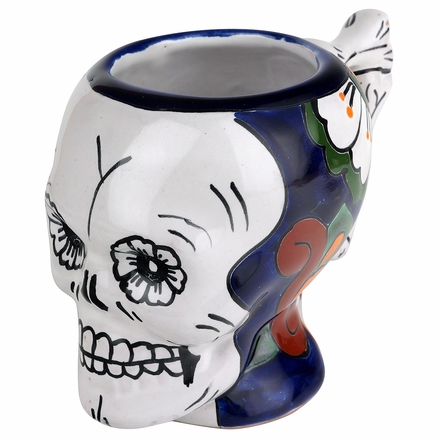 Painted Ceramic Sugar Skull Coffee Mug