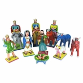 Painted Clay Nativity Set Extra Large - 10pc