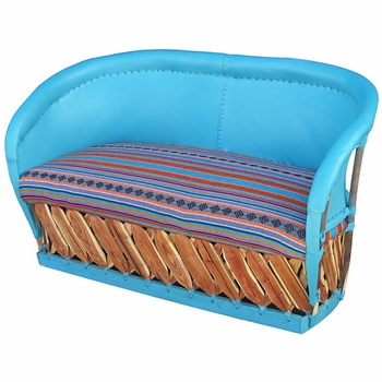 Painted Equipale Sofa with Upholstered Seat
