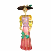 Painted Metal Catrina Sculpture - Small