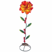Painted Metal Flower Sculpture with Ants