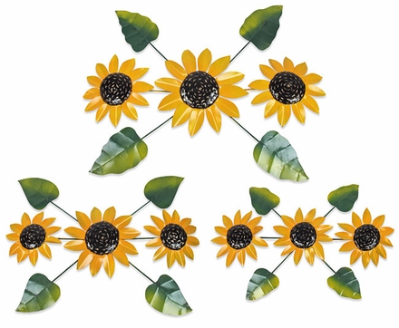 Painted Metal Sunflower Wall Art Sculptures