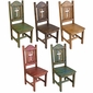 Painted Mexican Pine Dining Chair With Cross Back - Green