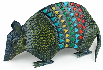 Painted Tin Armadillo Sculpture