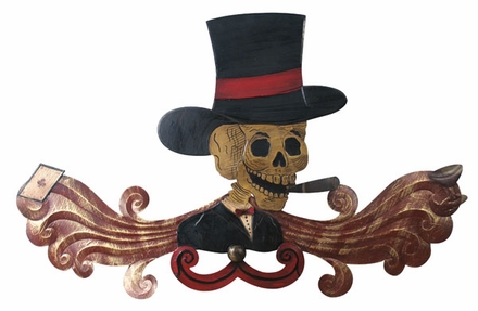 Painted Tin Catrin Door Ornament