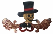 Painted Tin Catrin Door Ornament