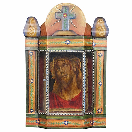 Painted Tin Cross Nicho
