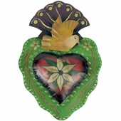 Painted Tin Flower Heart Wall Decoration