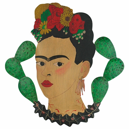 Painted Tin Frida Plaque Decoration