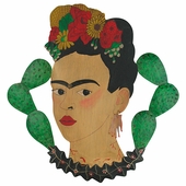 Painted Tin Frida Plaque Decoration