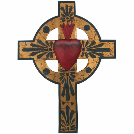 Painted Tin Gold Leaf Cross