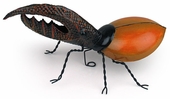 Painted Tin Hercules Beetle Sculpture
