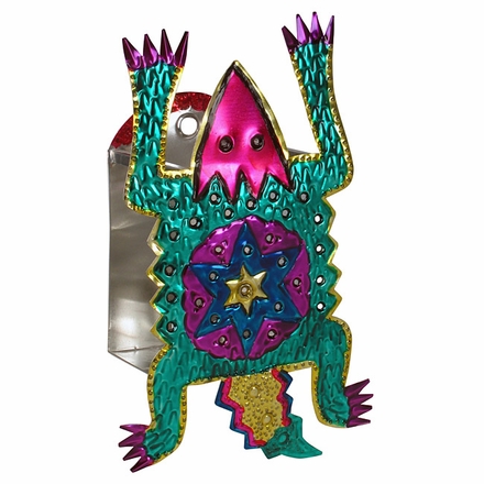 Painted Tin Horny Toad Wall Candle Sconce